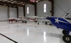 Airplanes in a hanger